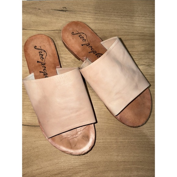 Free People Shoes - Free People Sandals Womens Size 39 Brown Leather Slide Mules Slip On Shoes C